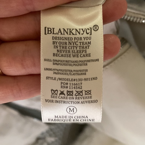 Blank NYC Light Tan or Cream Faux Leather Jacket NWT - Picture 4 of 6